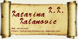 Katarina Kalanović vizit kartica